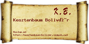 Kesztenbaum Bolivár névjegykártya